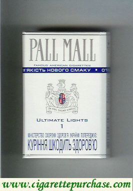 Pall Mall Famous American Cigarettes Ultimate Lights 1 cigarettes hard box